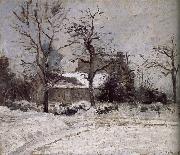 Camille Pissarro snow house Sweden oil painting artist